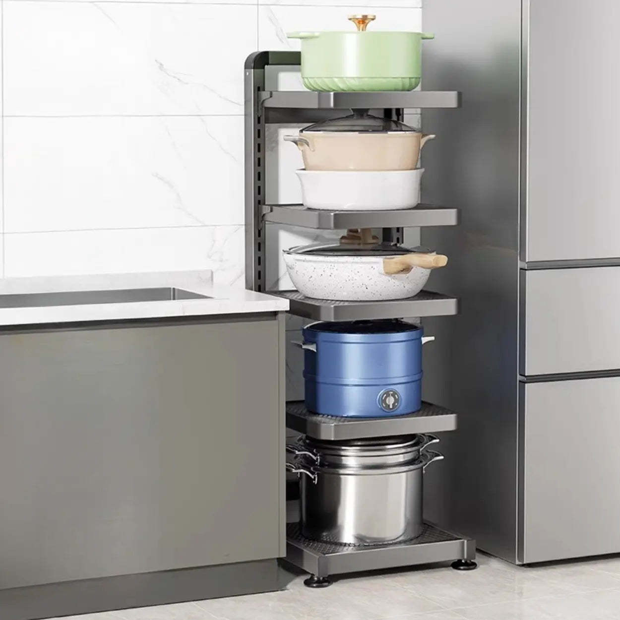 Gray Rust-Resistant Metal Baker's Rack — 3 / 2