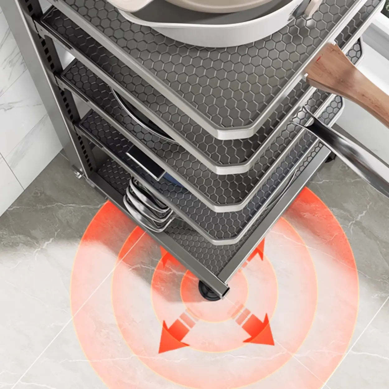Gray Rust-Resistant Metal Baker's Rack