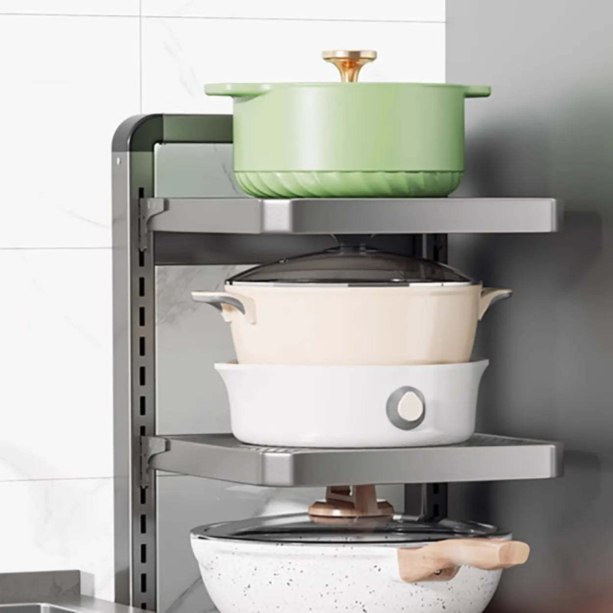 Gray Rust-Resistant Metal Baker's Rack
