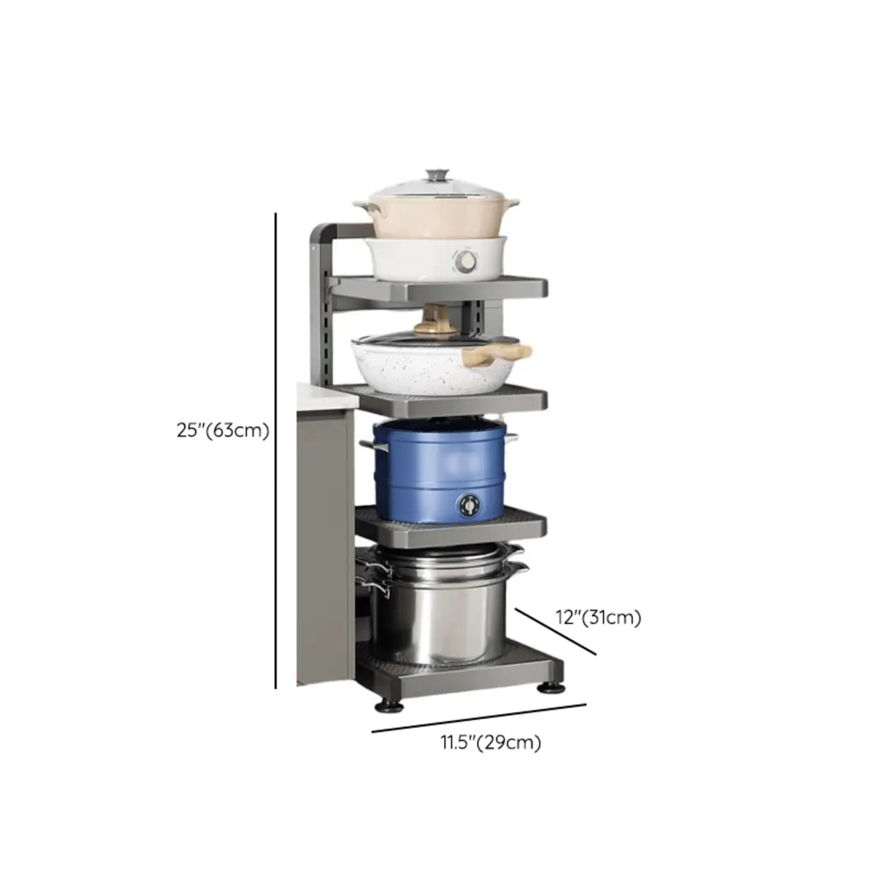 Gray Rust-Resistant Metal Baker's Rack