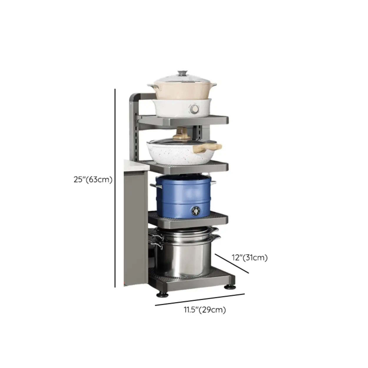 Gray Rust-Resistant Metal Baker's Rack