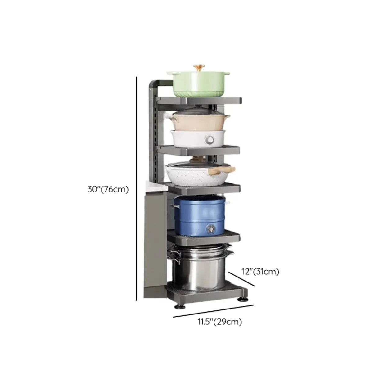 Gray Rust-Resistant Metal Baker's Rack