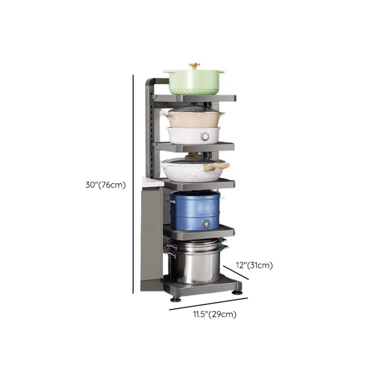 Gray Rust-Resistant Metal Baker's Rack