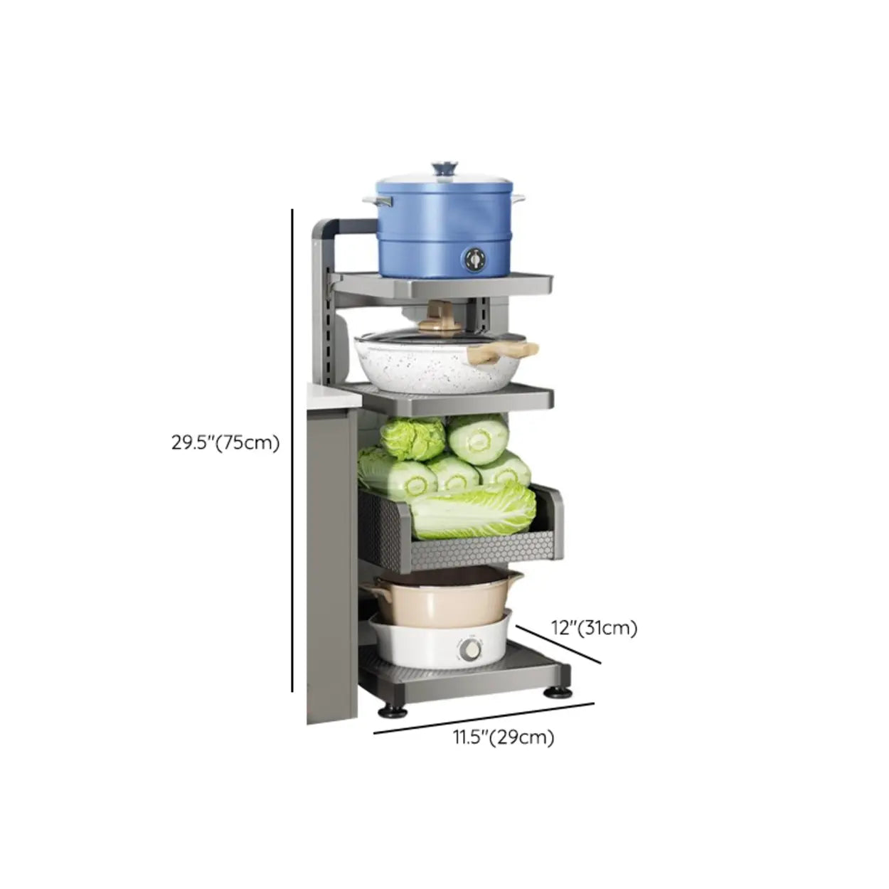 Gray Rust-Resistant Metal Baker's Rack