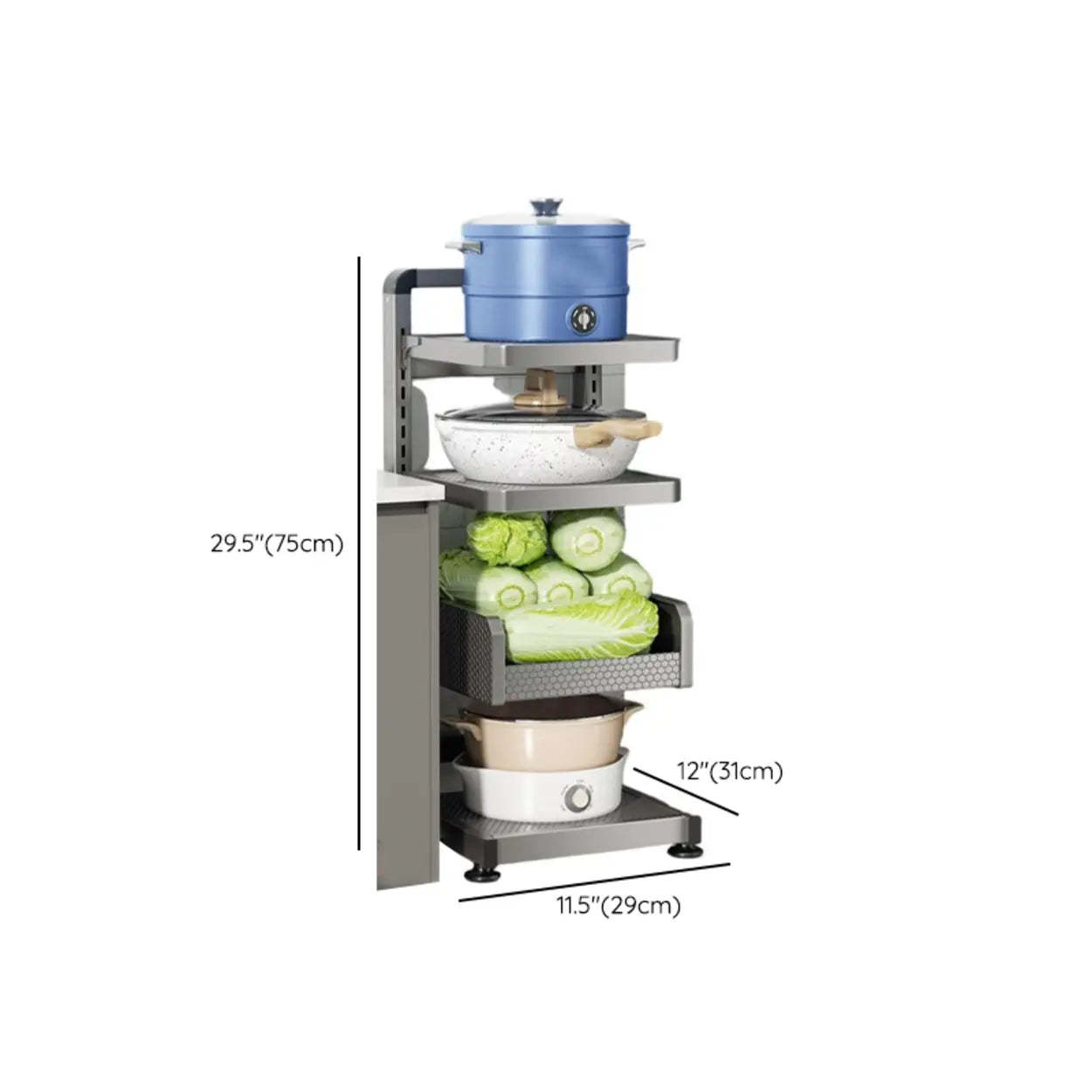 Gray Rust-Resistant Metal Baker's Rack