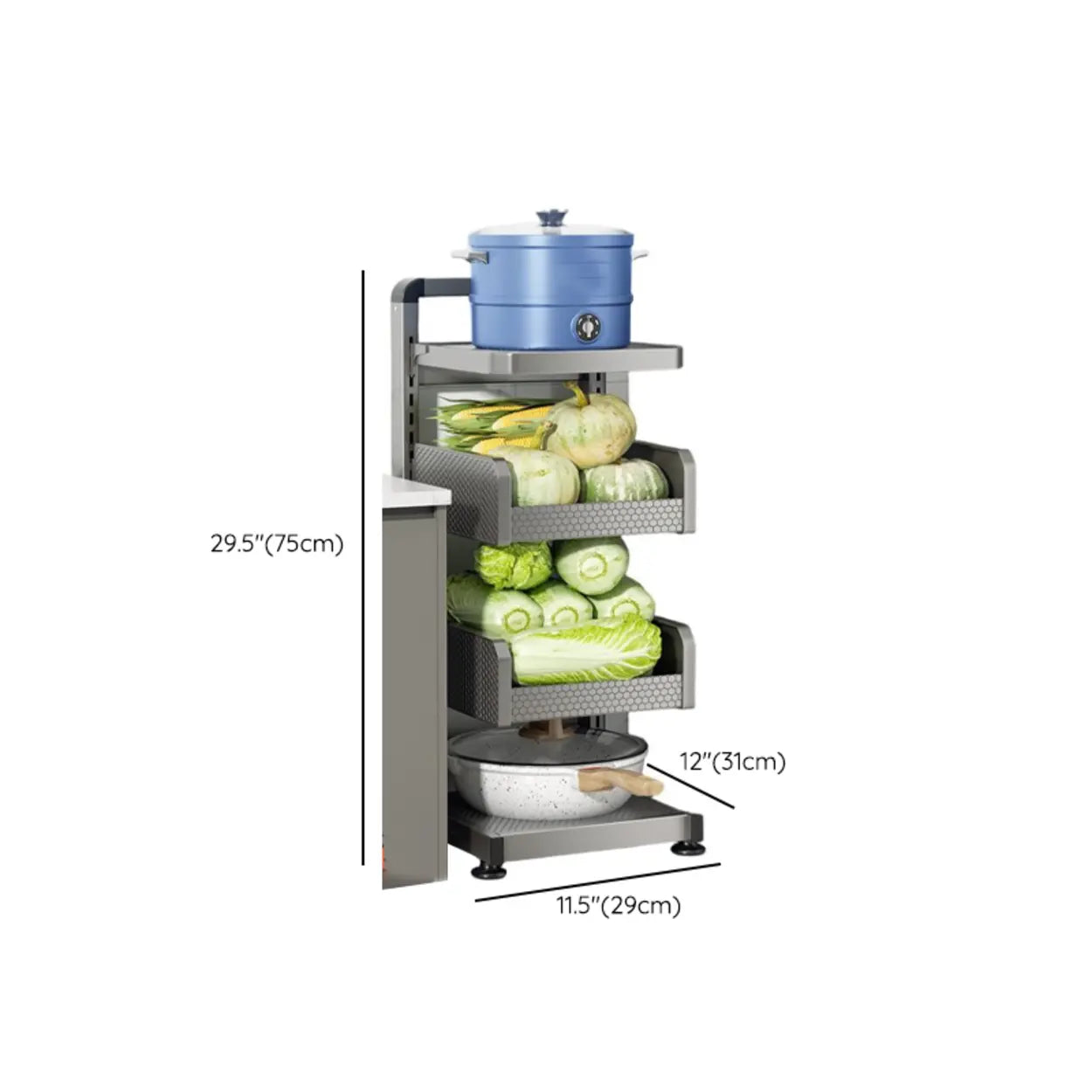 Gray Rust-Resistant Metal Baker's Rack