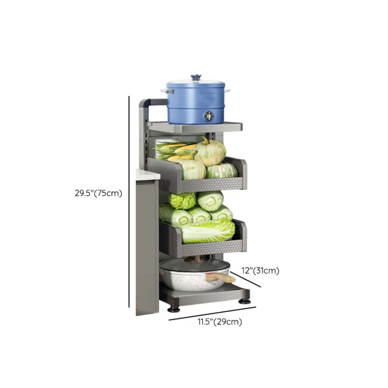 Gray Rust-Resistant Metal Baker's Rack