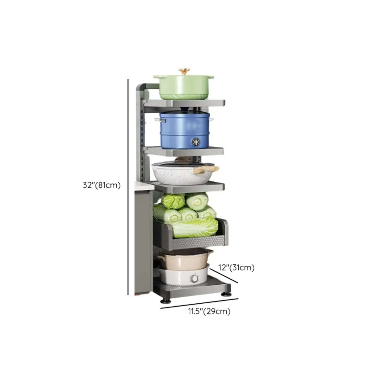 Gray Rust-Resistant Metal Baker's Rack