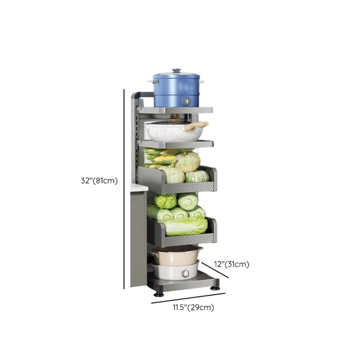 Gray Rust-Resistant Metal Baker's Rack