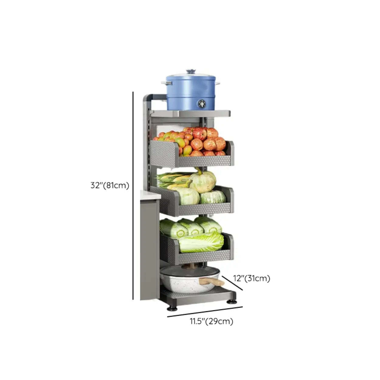 Gray Rust-Resistant Metal Baker's Rack