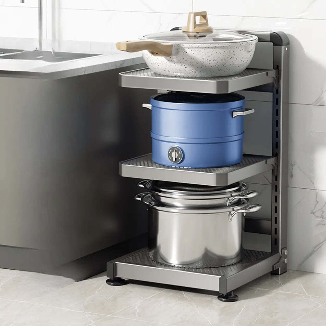 Gray Rust-Resistant Metal Baker's Rack — 1 / 2