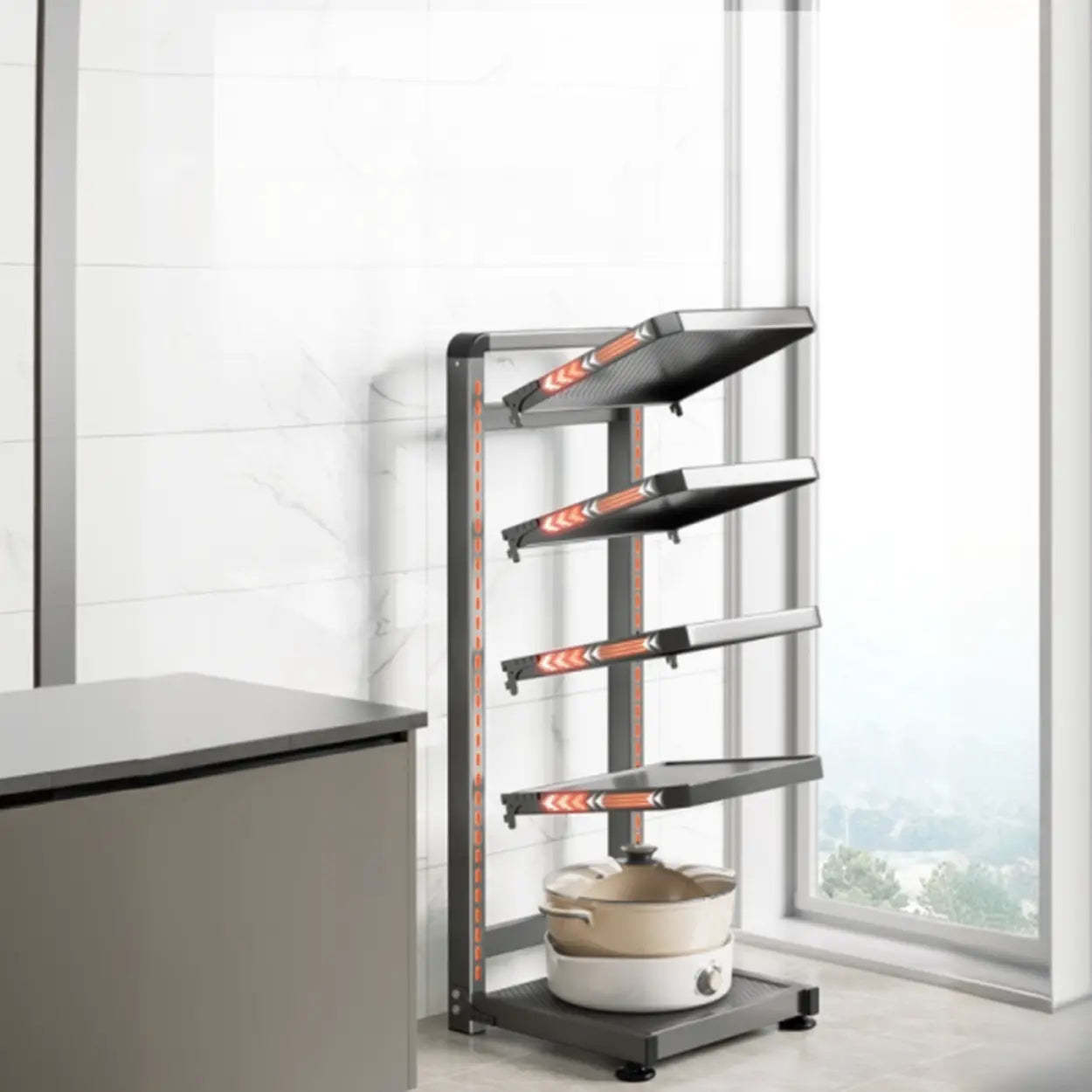 Gray Rust-Resistant Metal Baker's Rack — Basket Not Included / 4