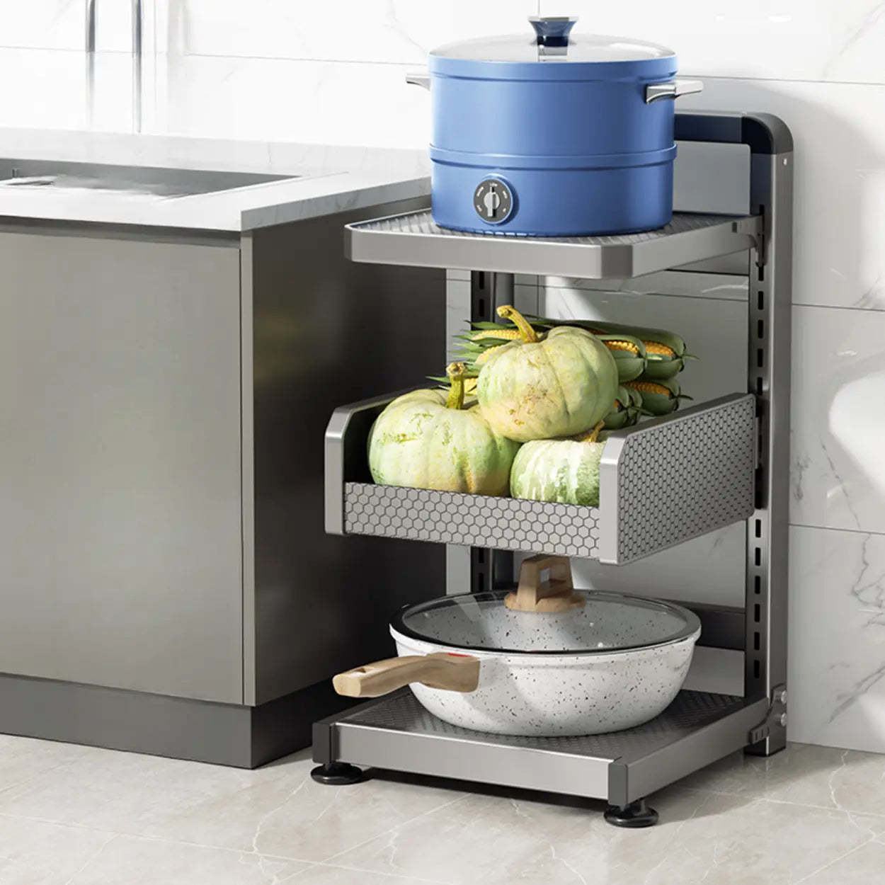 Gray Rust-Resistant Metal Baker's Rack — Basket Not Included / 5