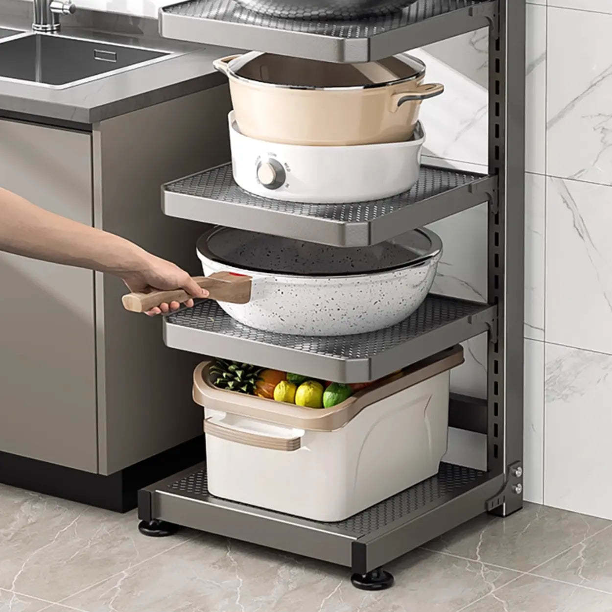 Gray Rust-Resistant Metal Baker's Rack — 2 / 3