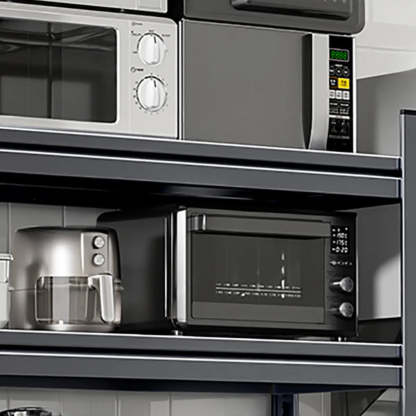 Gray Rust Resistant Metal Baker's Rack with Microwave Shelf