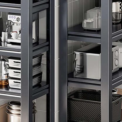 Gray Rust Resistant Metal Baker's Rack with Microwave Shelf