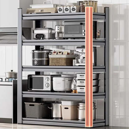 Gray Rust Resistant Metal Baker's Rack with Microwave Shelf