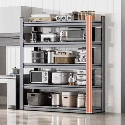Gray Rust Resistant Metal Baker's Rack with Microwave Shelf