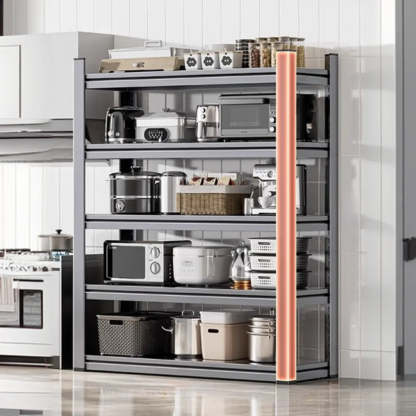 Gray Rust Resistant Metal Baker's Rack with Microwave Shelf