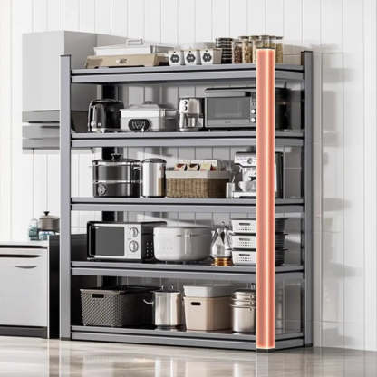 Gray Rust Resistant Metal Baker's Rack with Microwave Shelf