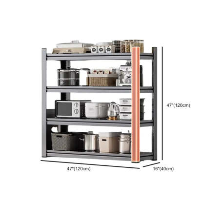 Gray Rust Resistant Metal Baker's Rack with Microwave Shelf