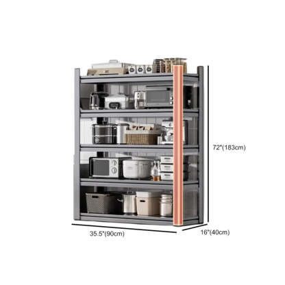 Gray Rust Resistant Metal Baker's Rack with Microwave Shelf