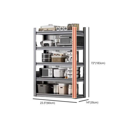 Gray Rust Resistant Metal Baker's Rack with Microwave Shelf