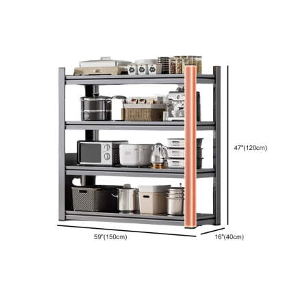 Gray Rust Resistant Metal Baker's Rack with Microwave Shelf