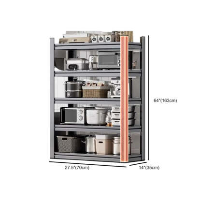 Gray Rust Resistant Metal Baker's Rack with Microwave Shelf