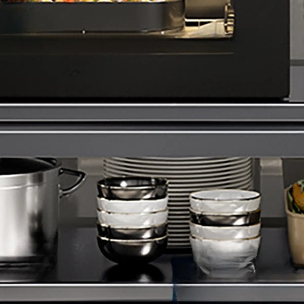 Gray Rust Resistant Metal Baker's Rack with Microwave Shelf