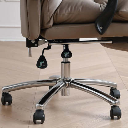 Swivel Leather Office Chair with Footrest