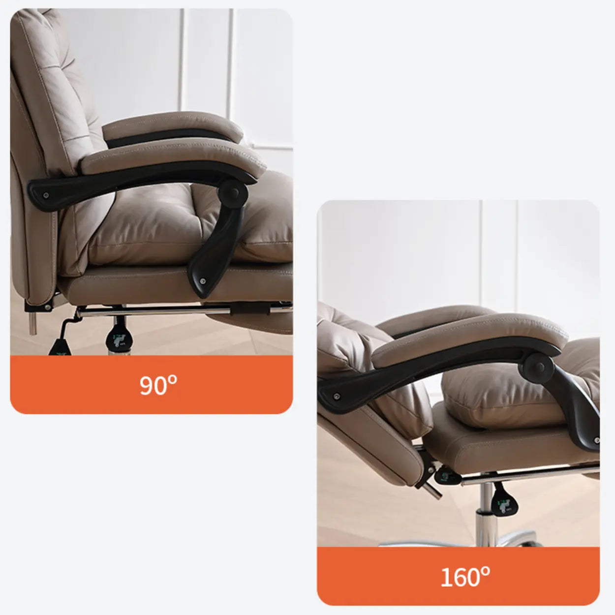 Swivel Leather Office Chair with Footrest