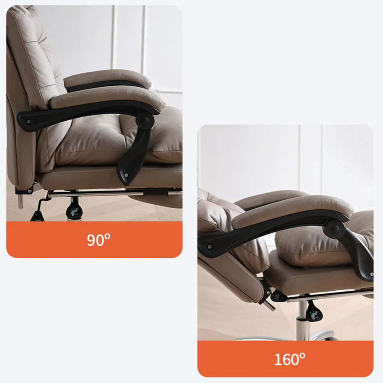 Swivel Leather Office Chair with Footrest