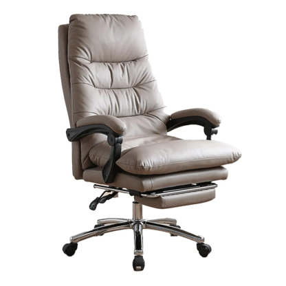 Swivel Leather Office Chair with Footrest