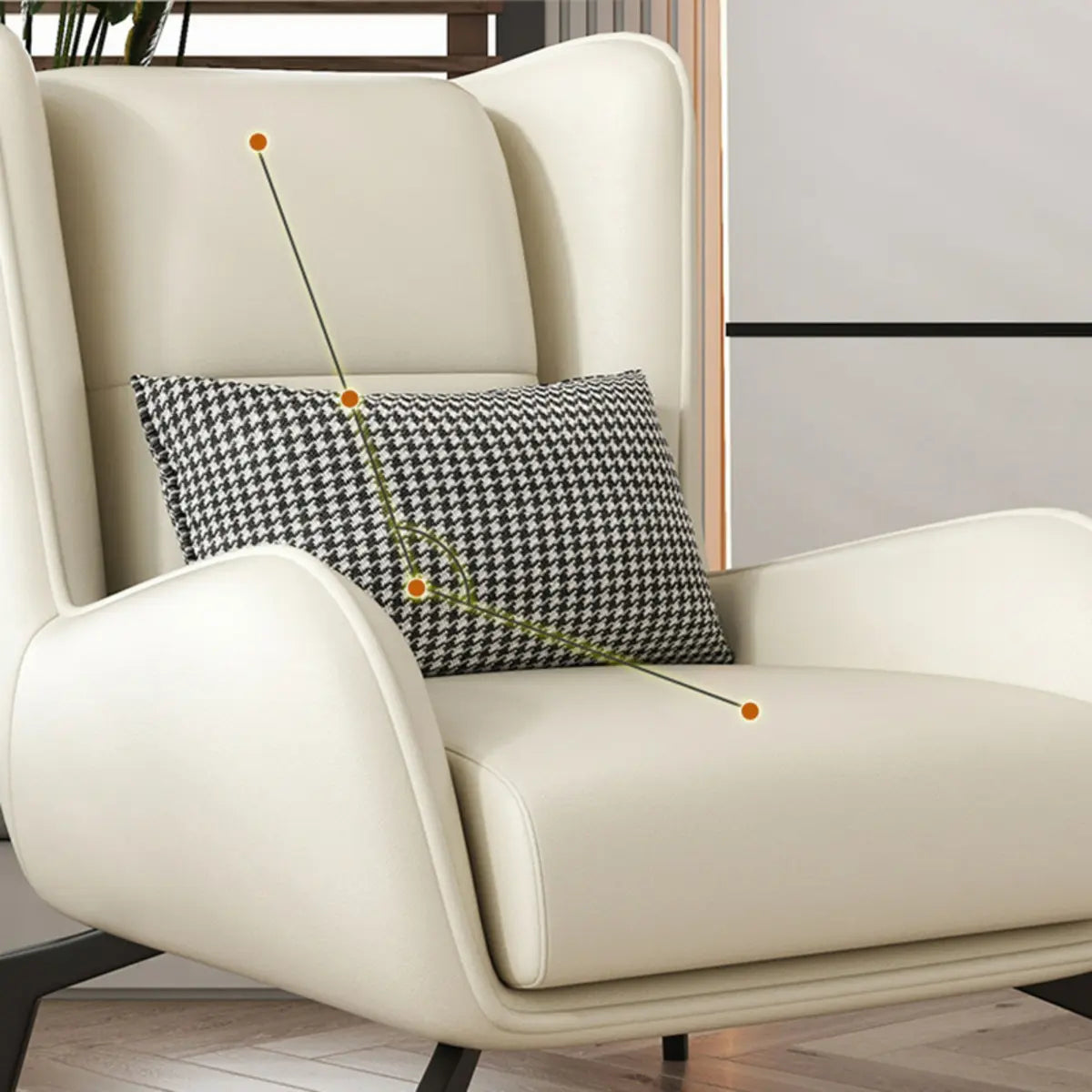 Gray Water Resistant Leather Flared Arm Wingback Chair