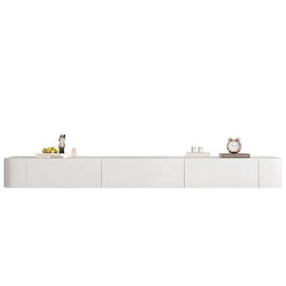 Gray Wood Floating Rectangle TV Stand