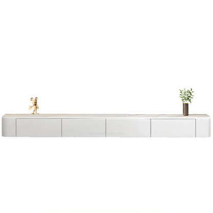 Gray Wood Floating Rectangle TV Stand
