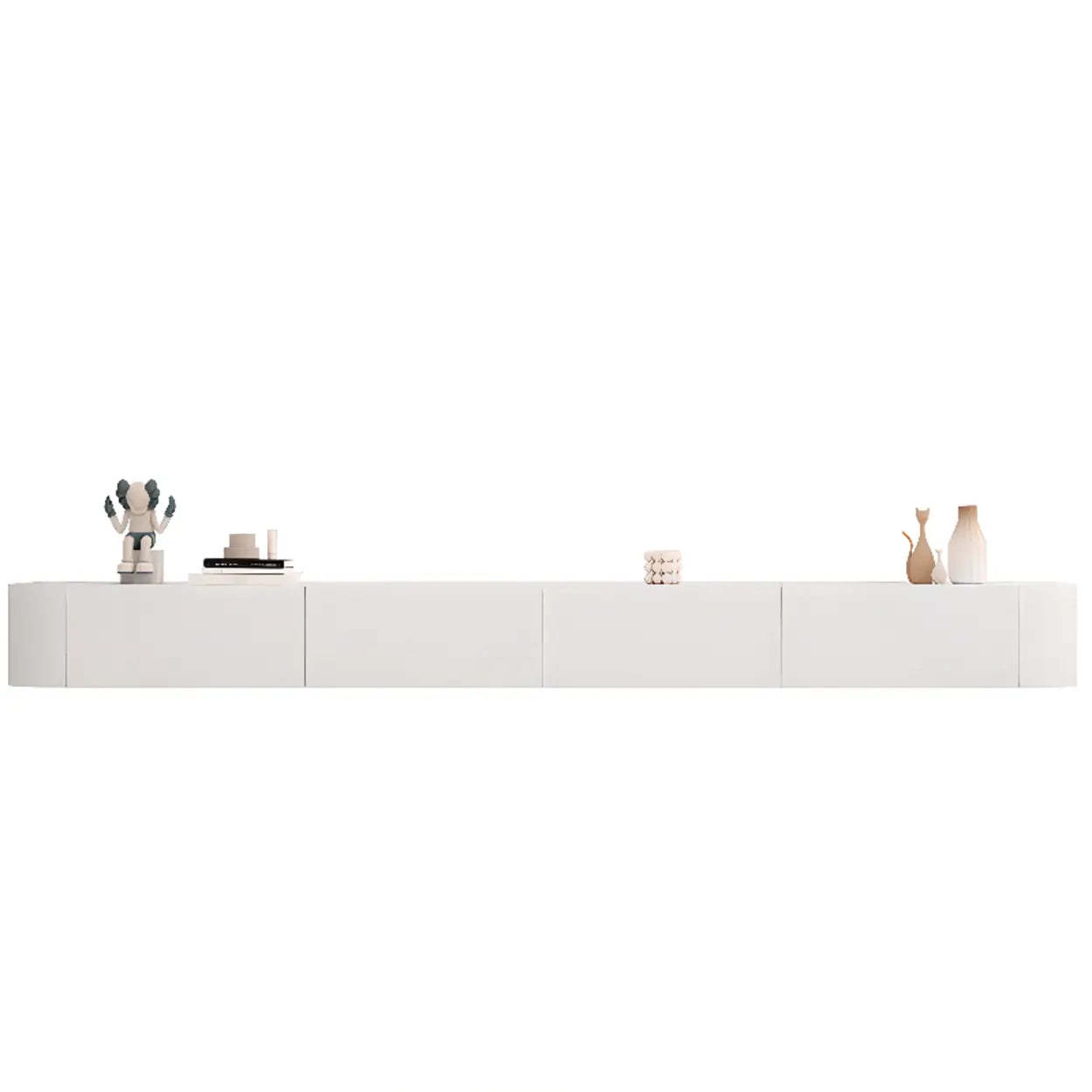 Floating Wood Rectangle TV Stand with Slate Option