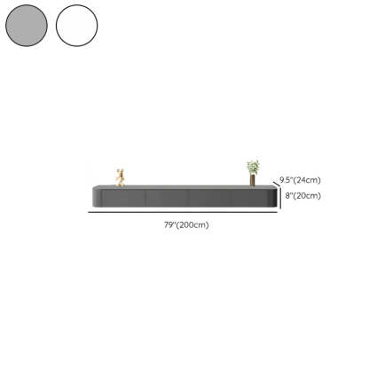 Gray Wood Floating Rectangle TV Stand