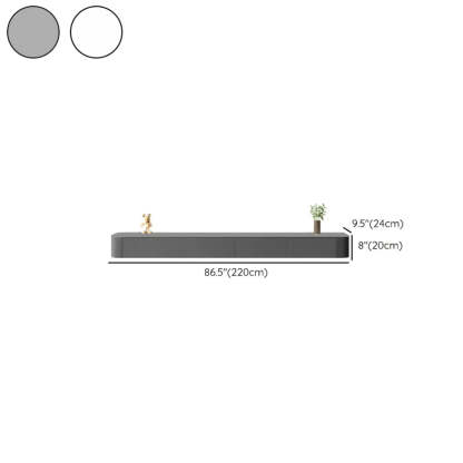 Gray Wood Floating Rectangle TV Stand