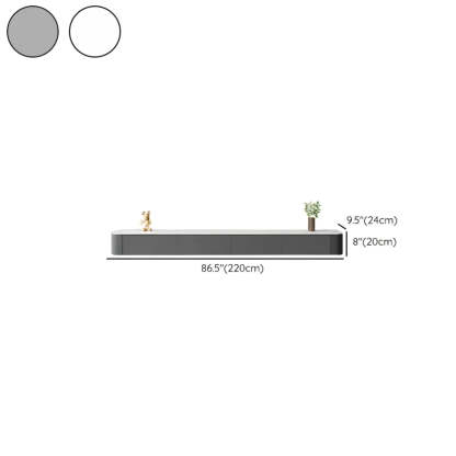 Gray Wood Floating Rectangle TV Stand