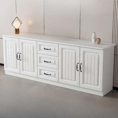 Gray Wood Rectangular TV Stand with Drawers — 2 / Light Walnut