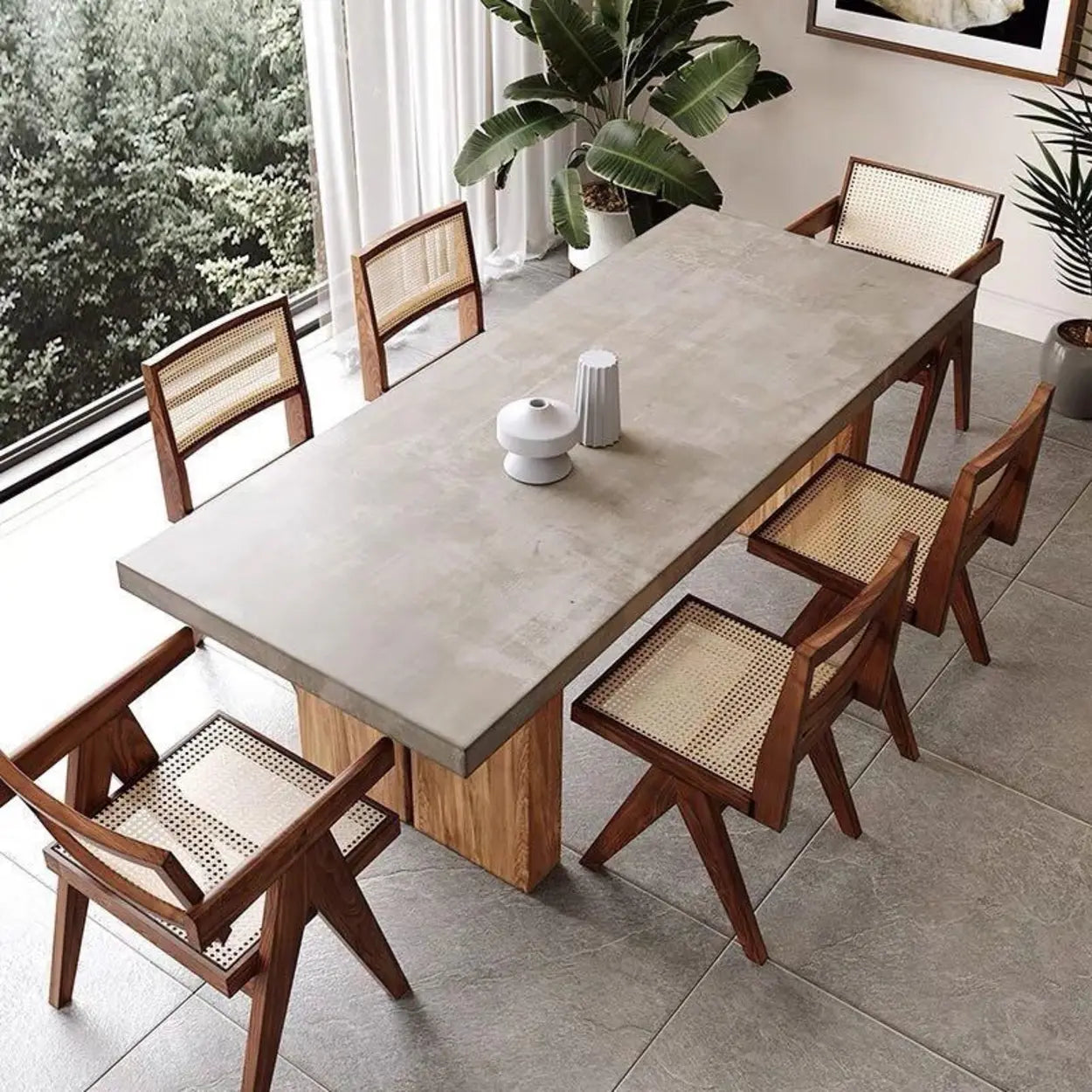 Gray Wood Rectangular Workstation Conference Table — Table Only