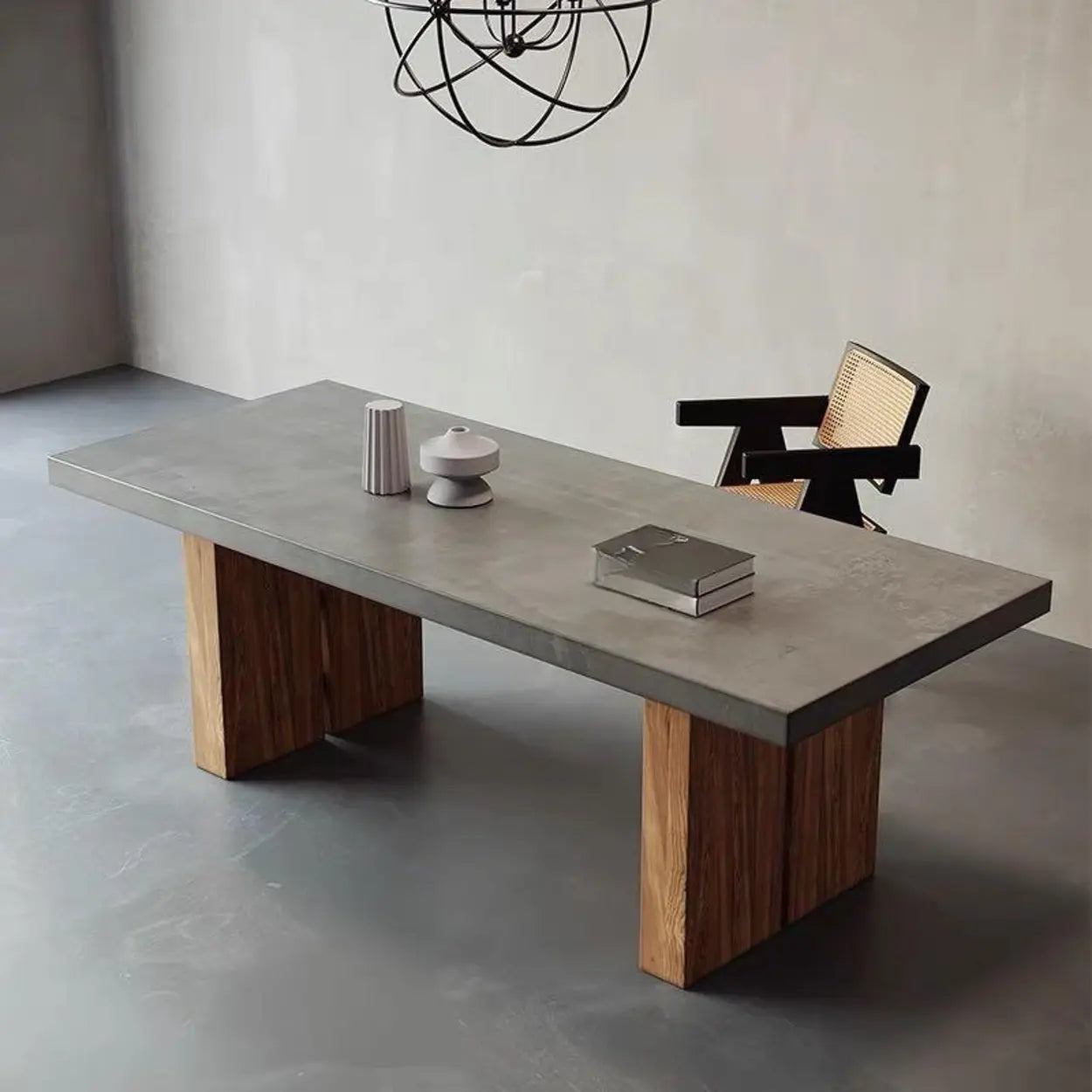Gray Wood Rectangular Workstation Conference Table — Table Only