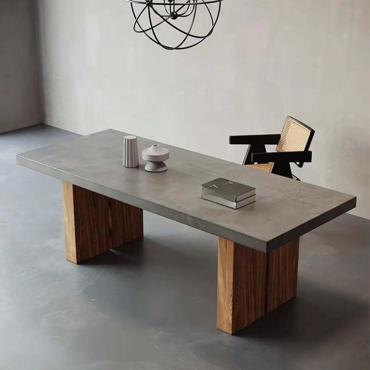 Gray Wood Rectangular Workstation Conference Table — Table Only