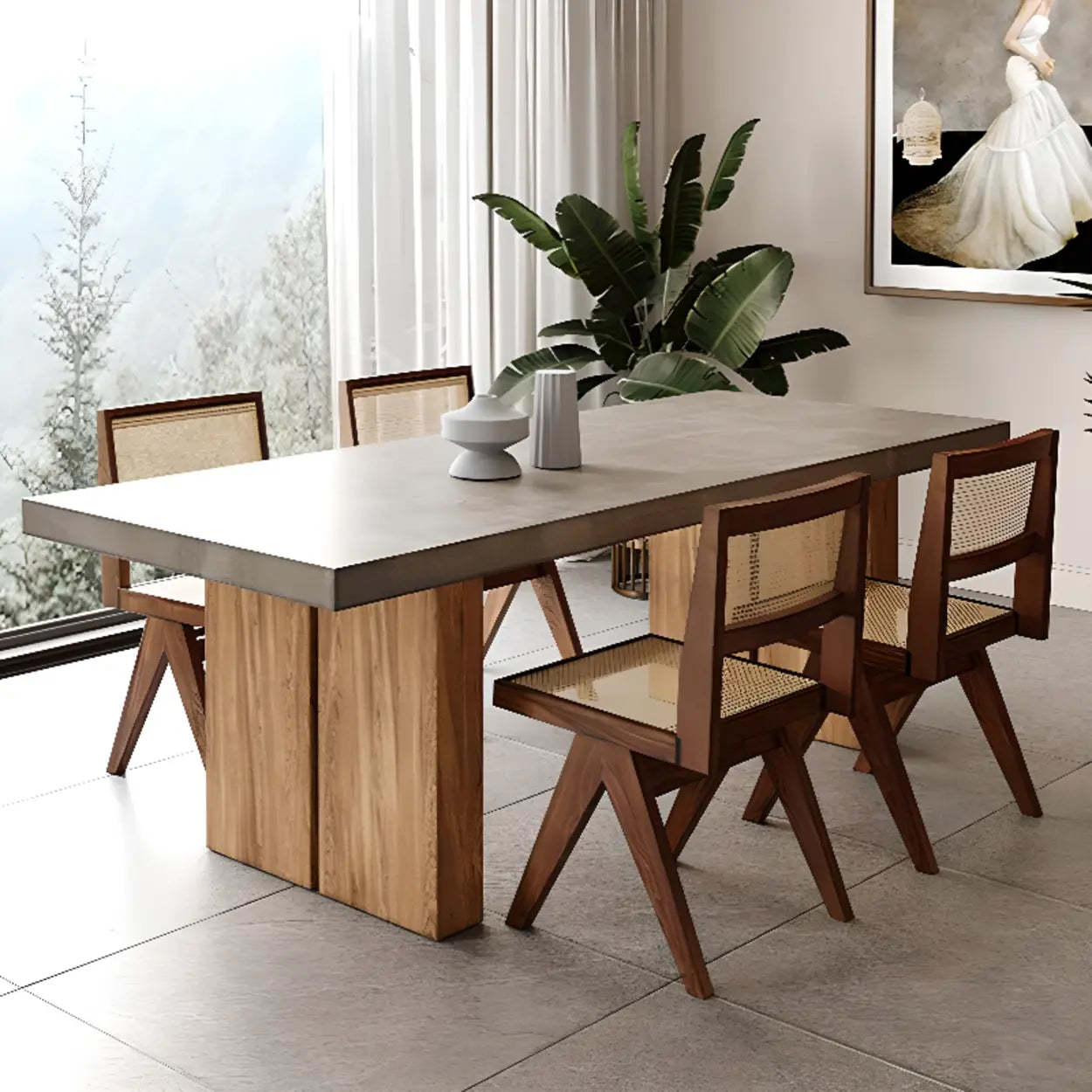 Gray Wood Rectangular Workstation Conference Table — Table Only