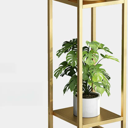 Black Metal 2-Tier Nesting Square Plant Stand