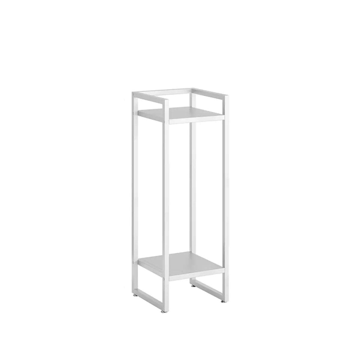 Black Metal 2-Tier Nesting Square Plant Stand