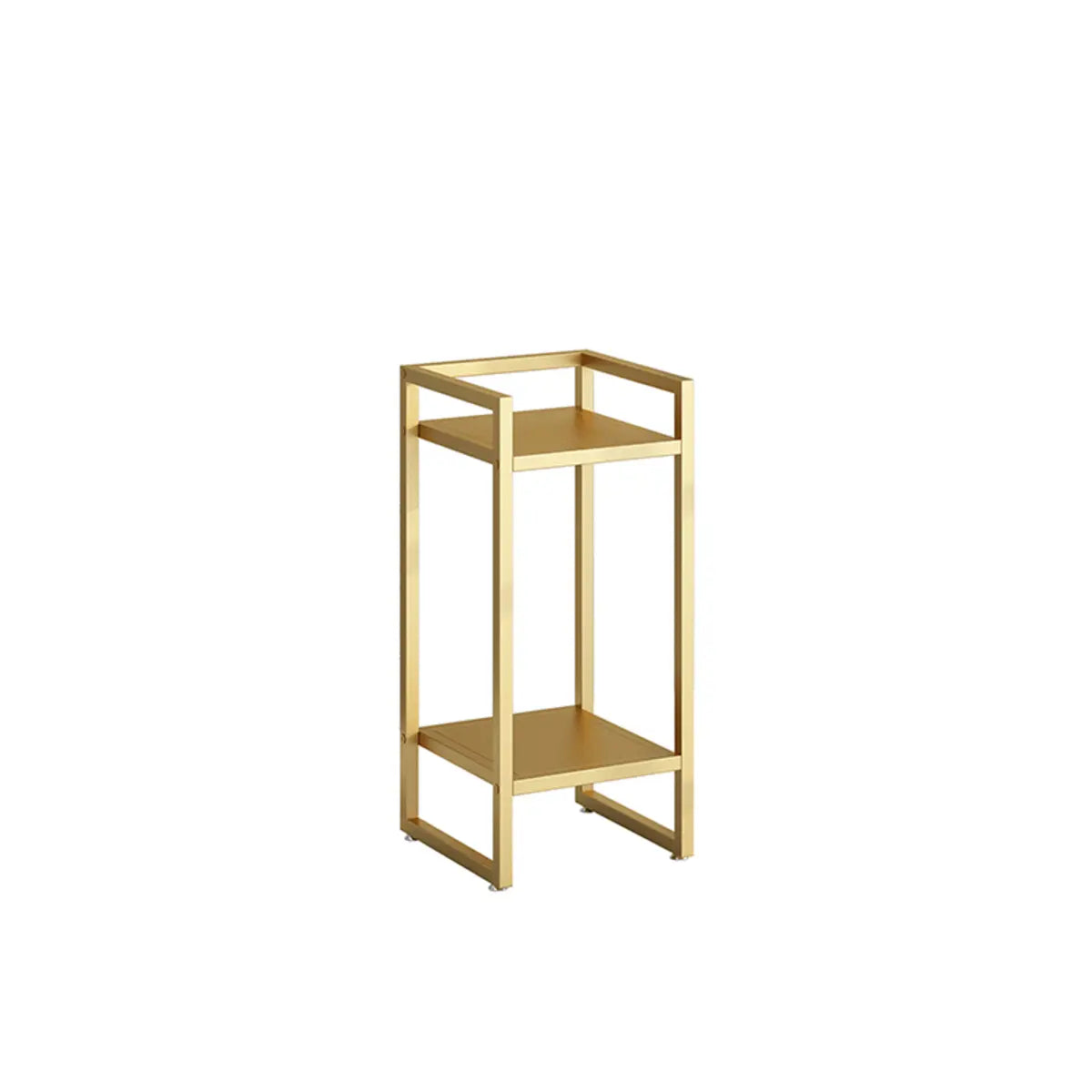 Black Metal 2-Tier Nesting Square Plant Stand — Gold