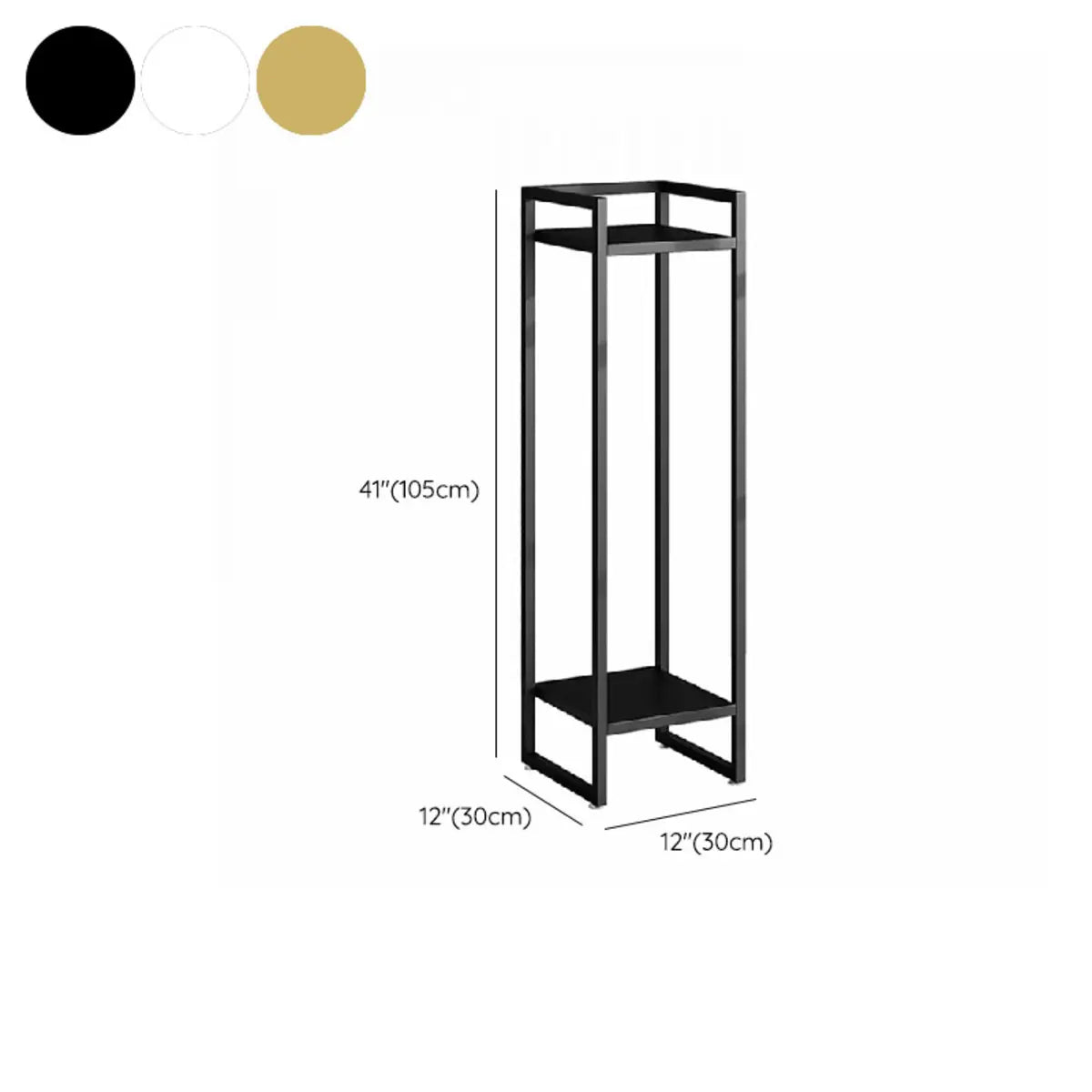 Black Metal 2-Tier Nesting Square Plant Stand